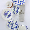 Blue Porcelain Dinner Ceramic Plates Dishes Bowl Sets